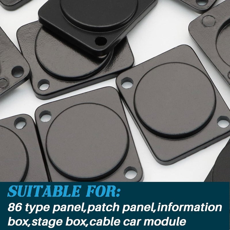 Terixe 12 Pack Panel-Mount Blank Plate - D-Series Zinc Alloy Rack Mount Plate for Chassis Connectors and XLR Connectors, With Installation Screw and Nut - Image 5